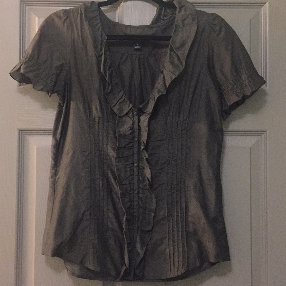 Gap gray button up blouse